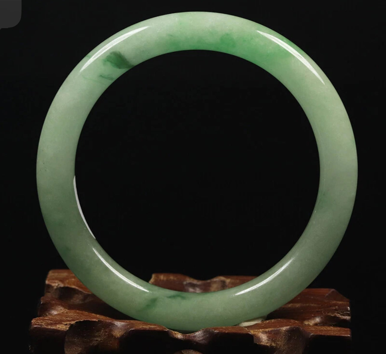 VINTAGE Small Jadeite Green Jade Bangle Size 55 MM Round Princess Cut G595 - JazzyJewelbyAmina