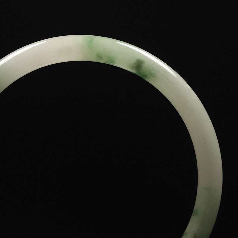 VINTAGE Medium Jadeite Green Jade Bangle Size 59 MM Round Princess Cut G103 - JazzyJewelbyAmina