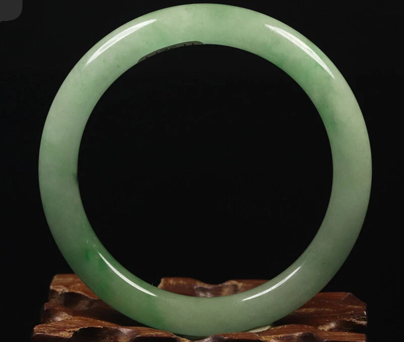 VINTAGE Small Jadeite Green Jade Bangle Size 55 MM Round Princess Cut G595 - JazzyJewelbyAmina