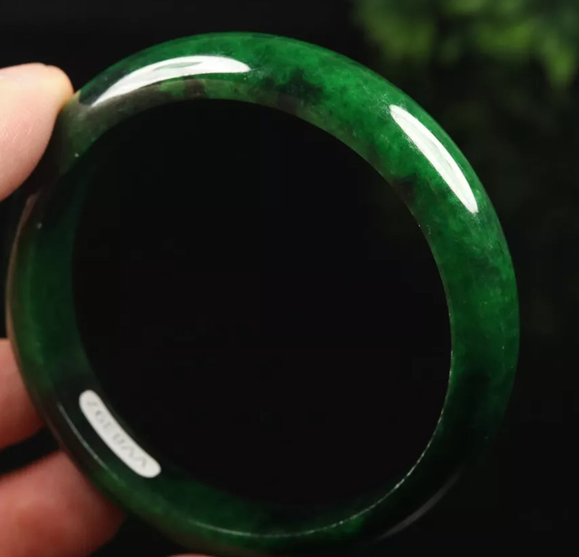 VINTAGE Medium Jadeite Green Jade Bangle Size 58mm Forest Green Jade J111 - JazzyJewelbyAmina