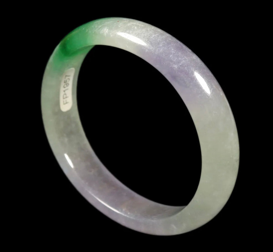 VINTAGE Small Jadeite Lavender/Green Jade Bangle from Burma - Size 55mm S967 - JazzyJewelbyAmina