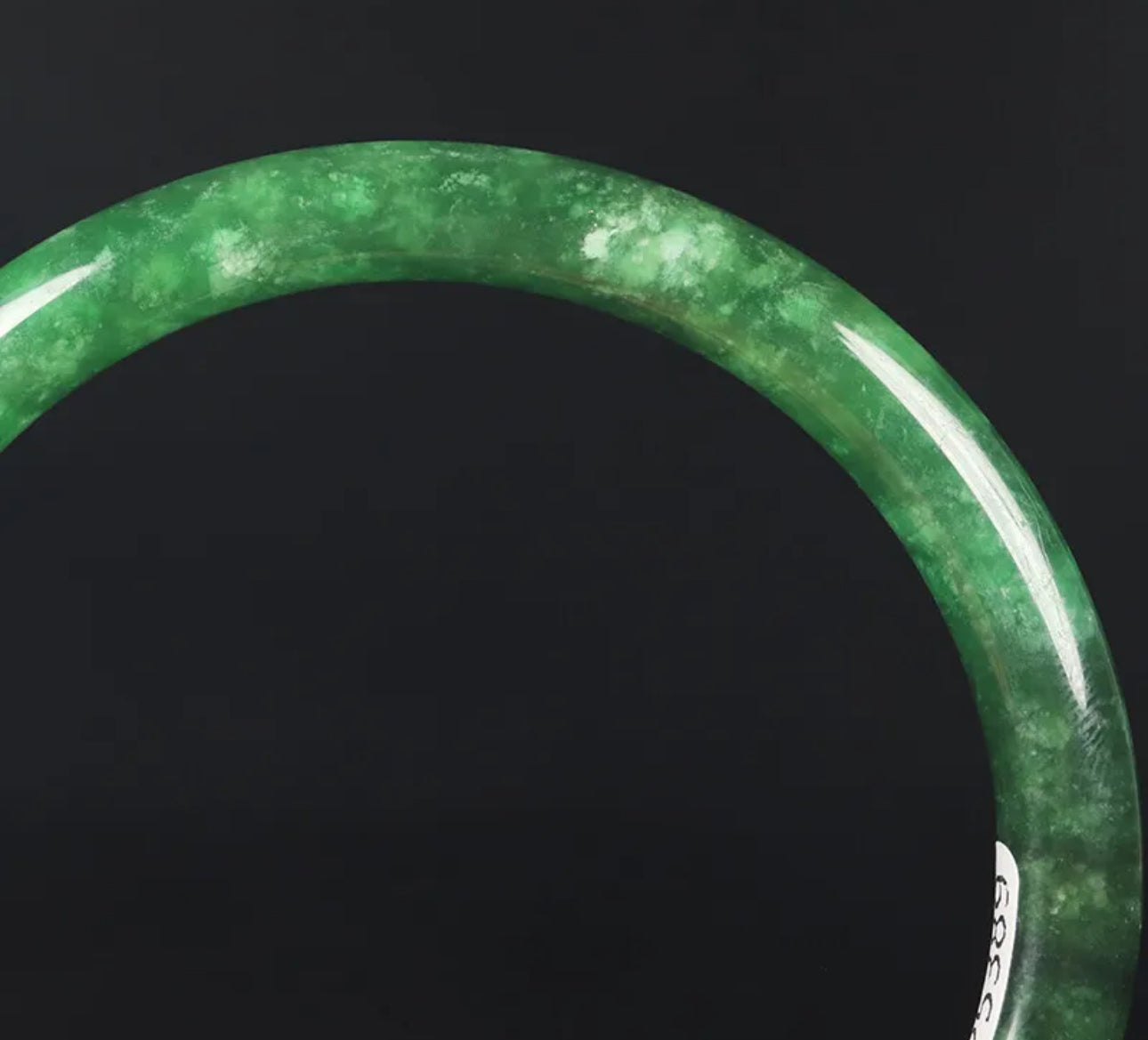 VINTAGE Medium Jadeite Green Jade Bangle from Burma - Size 59mm Round Princess Thin Cut F831 - JazzyJewelbyAmina