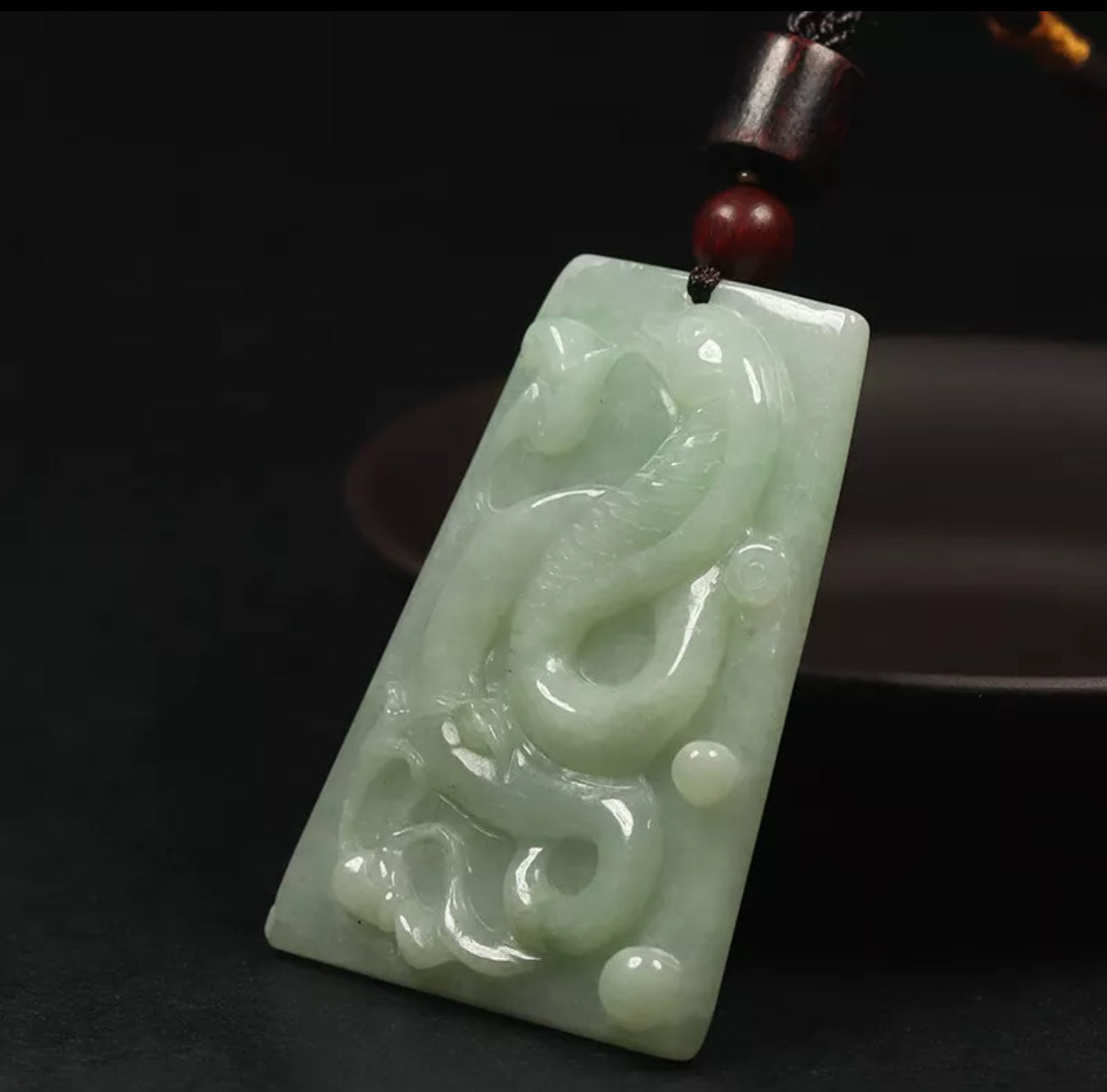 VINTAGE Jadeite Green Jade Snake Pendant Chinese Zodiac 2025 Year of the Wood Snake D913 - JazzyJewelbyAmina