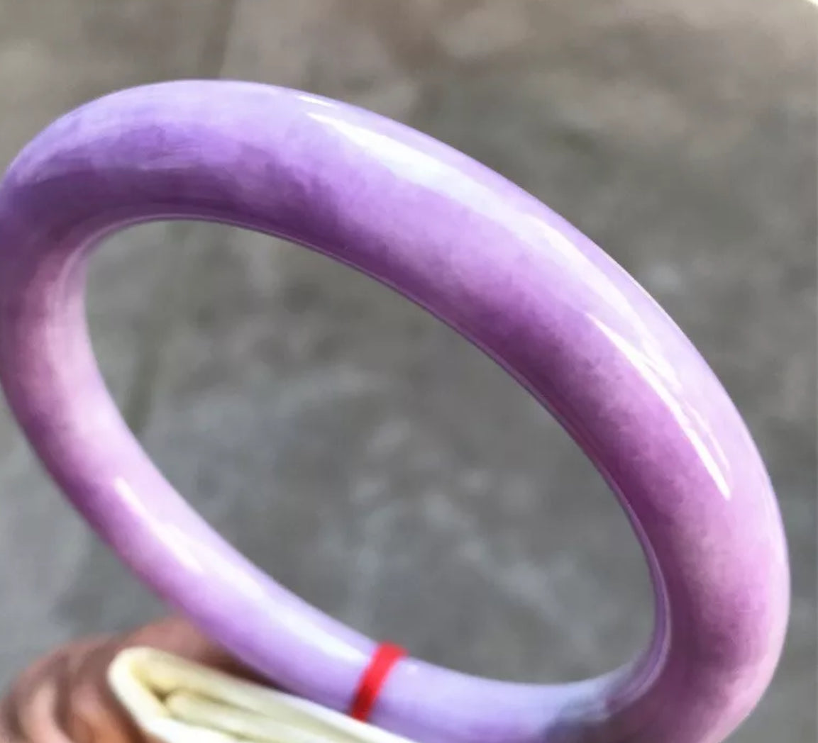 VINTAGE XXL Jadeite Deep Lavender Jade Bangle Size 74 mm Unique Fine Jade Piece U618