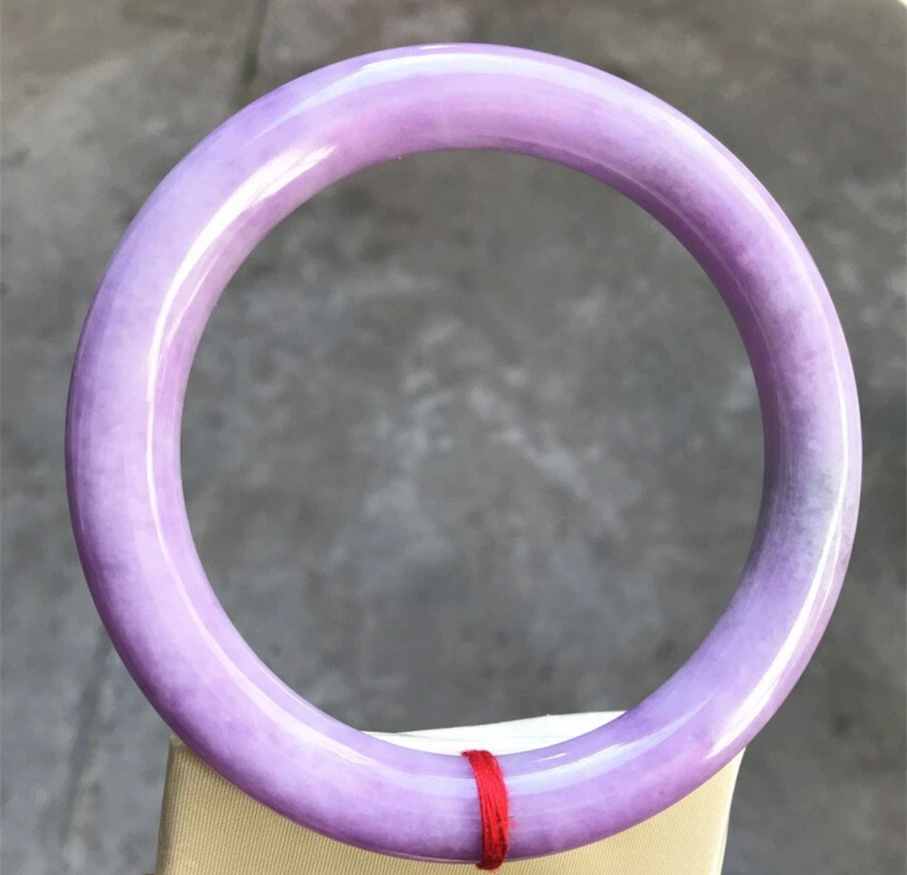 VINTAGE XXL Jadeite Deep Lavender Jade Bangle Size 74 mm Unique Fine Jade Piece U618