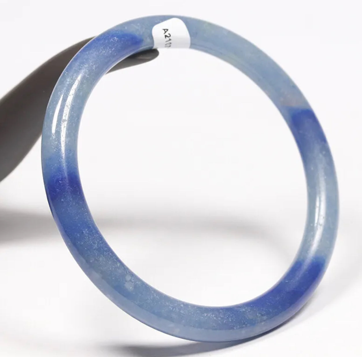 VINTAGE Medium Jadeite Blue Jade Bangle Certified Size 59mm Round Princess Cut! F007 - JazzyJewelbyAmina