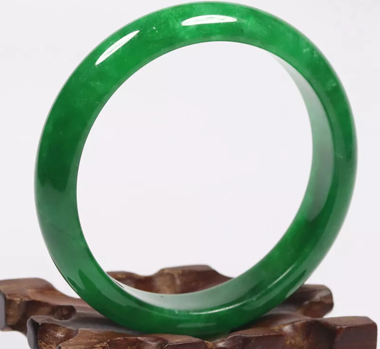 VINTAGE Medium Jadeite Green Jade Bangle Size 58mm Imperial Green Jade! Y181 - JazzyJewelbyAmina