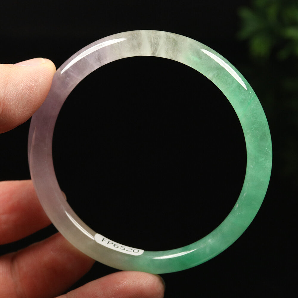 VINTAGE Small Jadeite Green/Lavender Jade Bangle Size 56 MM Round Princess Cut G093 - JazzyJewelbyAmina