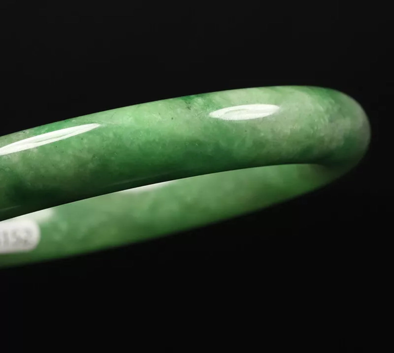 VINTAGE Medium Jadeite Green Jade Bangle Size 59mm D357 - JazzyJewelbyAmina
