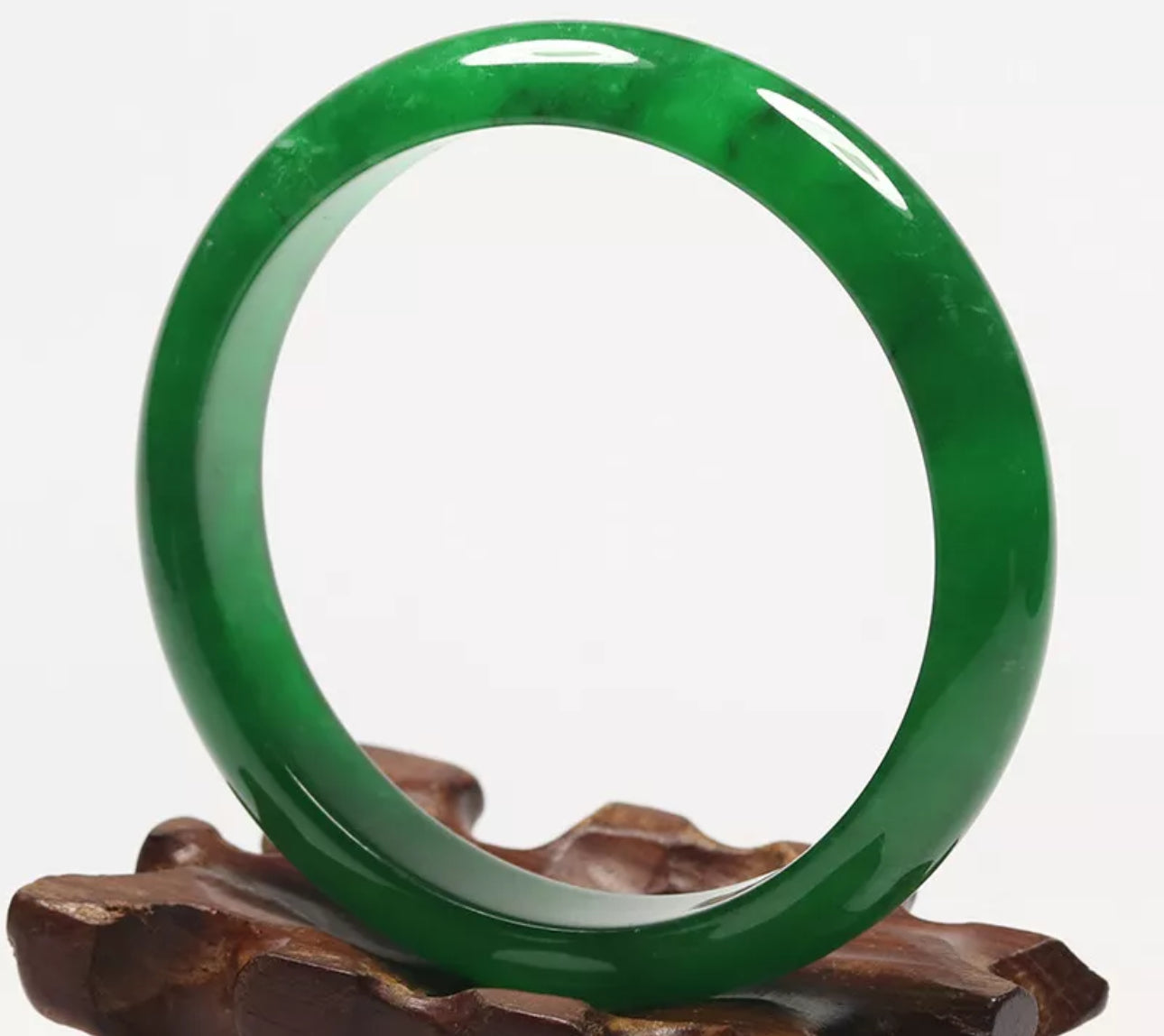 VINTAGE Medium Jadeite Green Jade Bangle Size 58mm O153 - JazzyJewelbyAmina