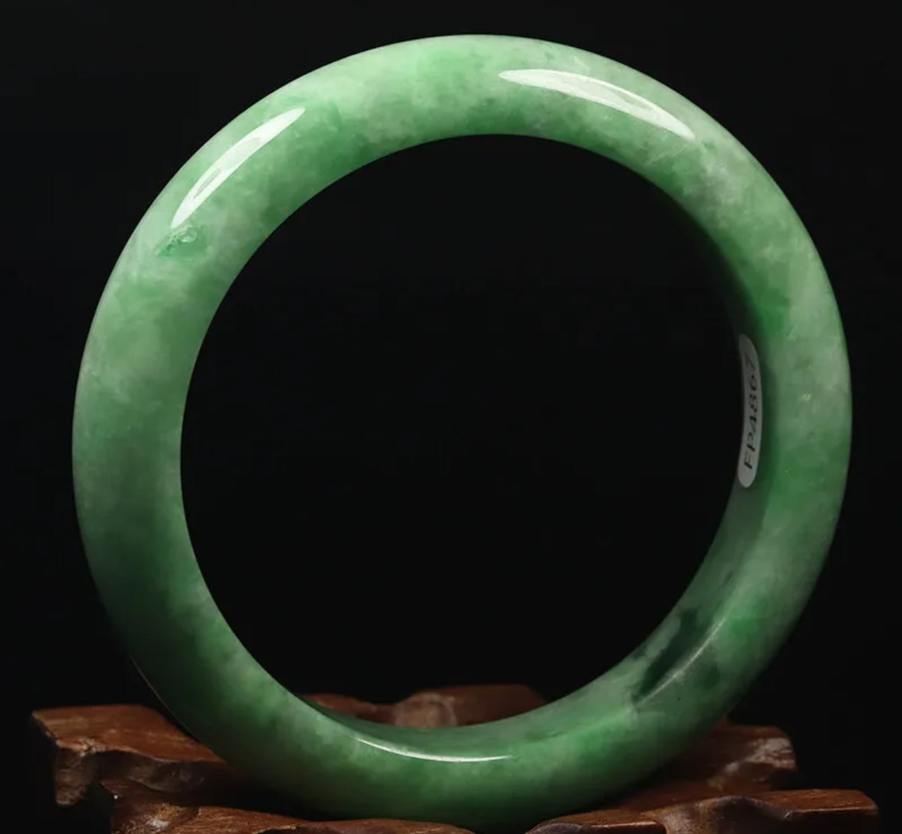 VINTAGE Medium Jadeite Green Jade Bangle Size 58mm U787 - JazzyJewelbyAmina