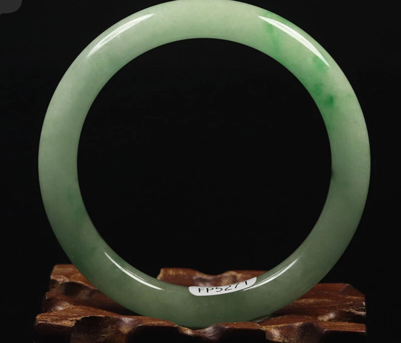 VINTAGE Small Jadeite Green Jade Bangle Size 55 MM Round Princess Cut G595 - JazzyJewelbyAmina