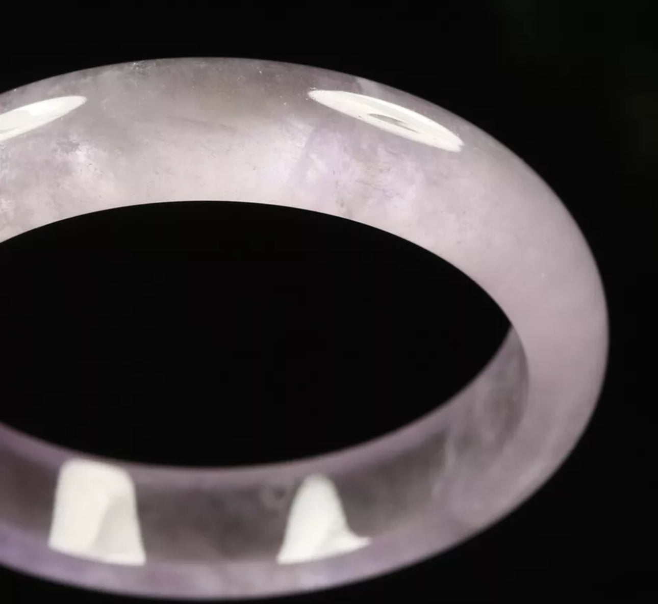 VINTAGE Small Jadeite Lavender Icy Jade Bangle Size 55mm S877 - JazzyJewelbyAmina