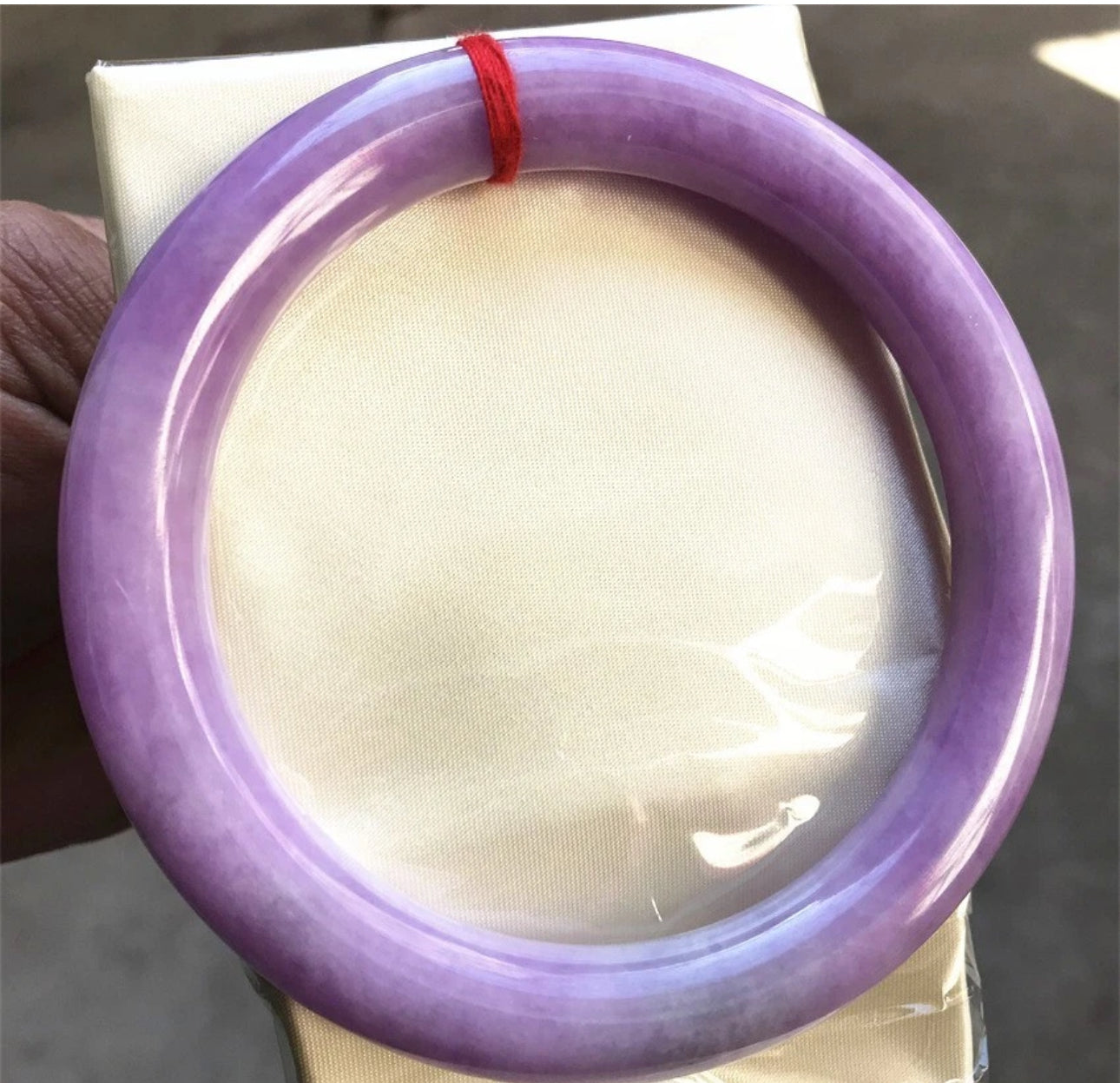 VINTAGE XXL Jadeite Deep Lavender Jade Bangle Size 74 mm Unique Fine Jade Piece U618