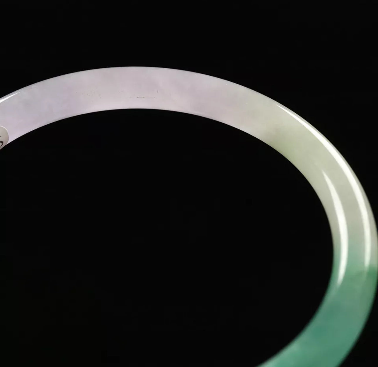 VINTAGE XS Jadeite Green/Lavender Icy Jade Bangle Size 54mm Round Princess Cut G286 - JazzyJewelbyAmina