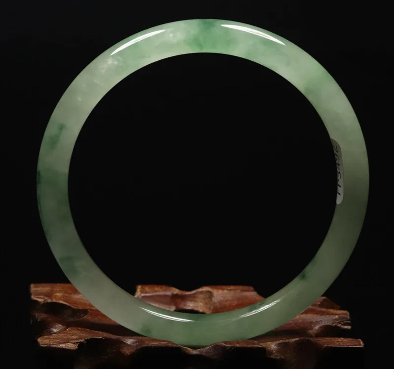 VINTAGE Medium Jadeite Green Jade Bangle Size 59mm Round Princess Cut A37 - JazzyJewelbyAmina