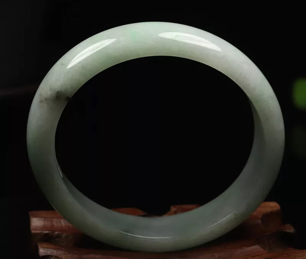 VINTAGE X-Small Jadeite Green Jade Bangle Certified Size 53.5 mm J229 (Oval Jade) - JazzyJewelbyAmina