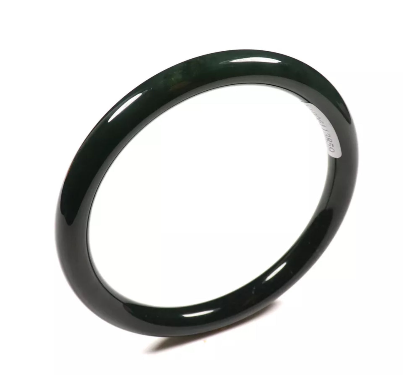 VINTAGE Large Jadeite Green Black Hetian Nephrite Jade Certified Size 61 mm F771 - JazzyJewelbyAmina