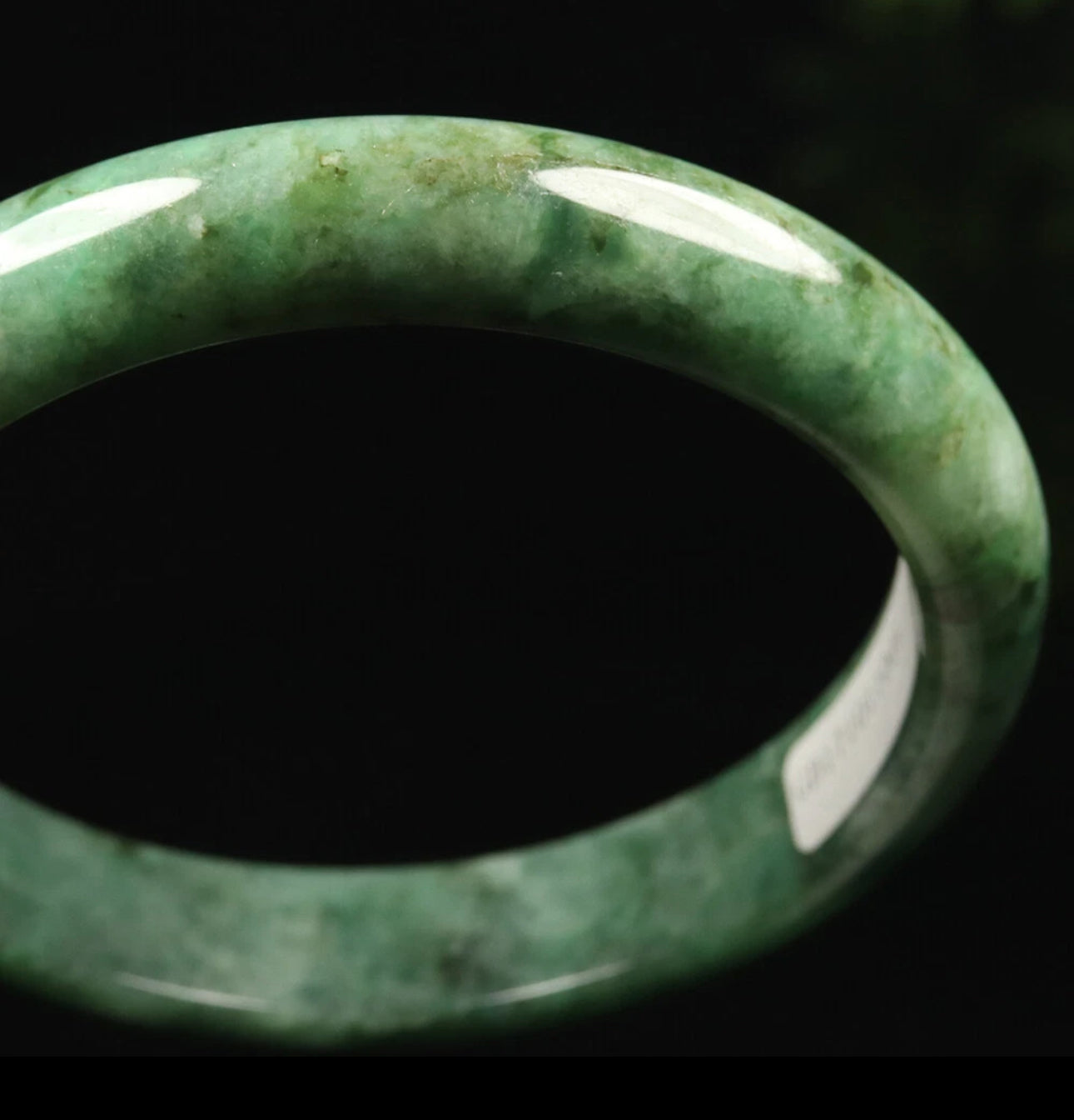 VINTAGE Large Certified Jadeite Green Jade Bangle Size 62 MM S063