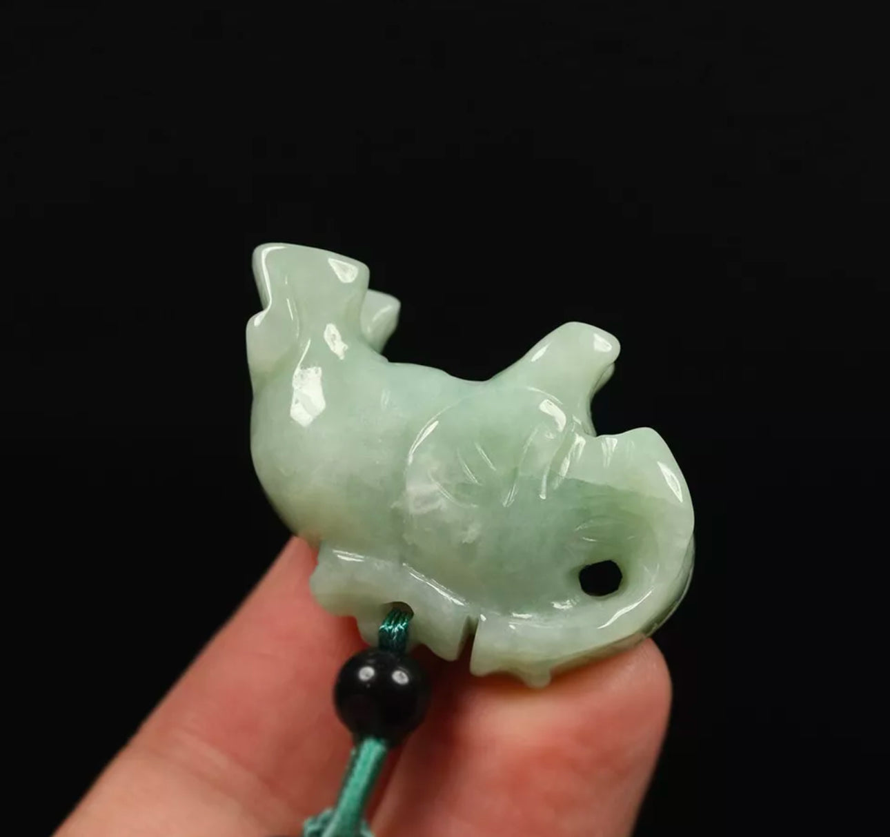 VINTAGE Certified Jadeite Green Jade Pendant/Amulet. Trunk Up Brings Prosperity! F331 - JazzyJewelbyAmina