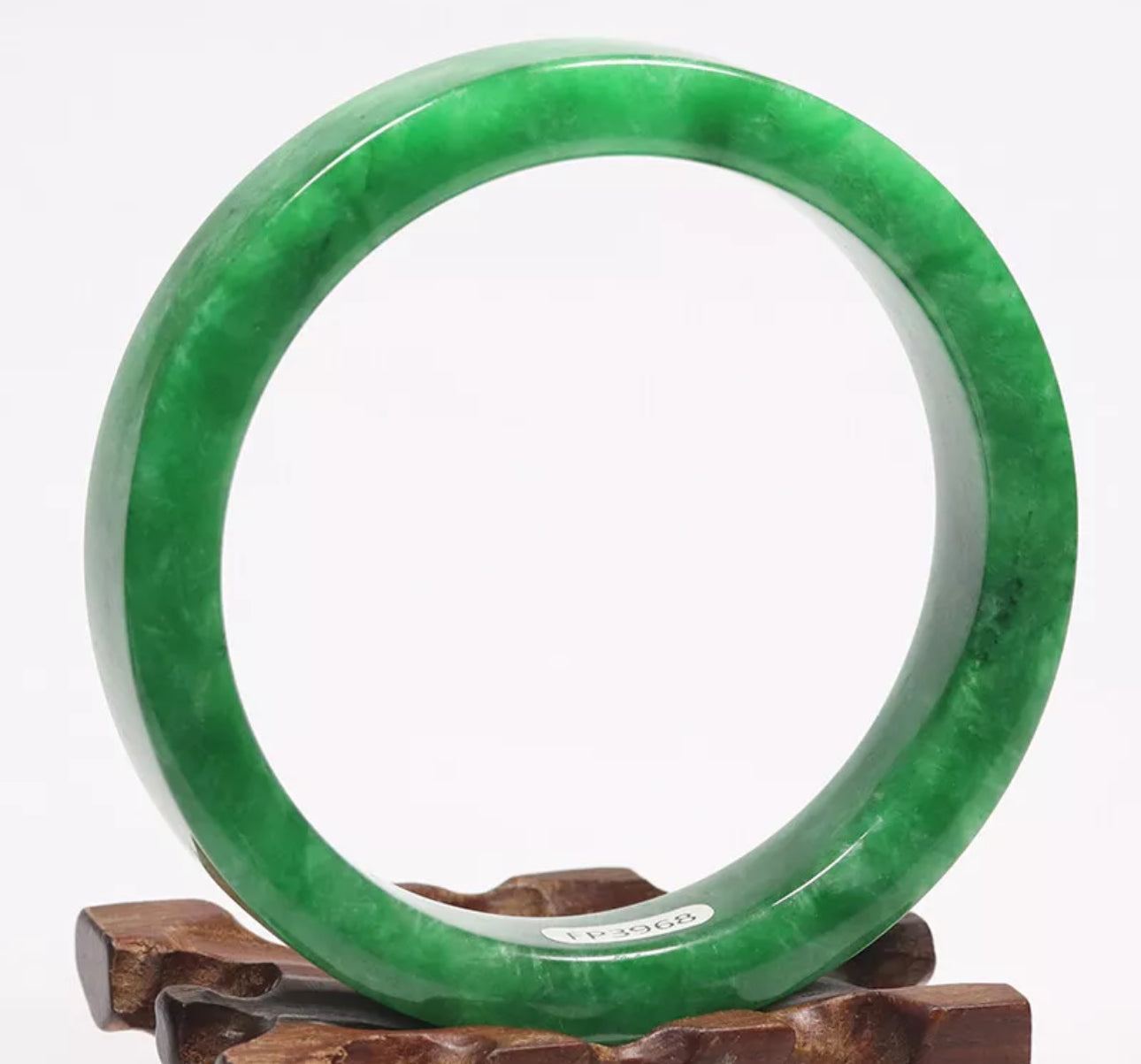 VINTAGE XXL Jadeite Green Jade Bangle Square Cut Size 67mm D989 - JazzyJewelbyAmina
