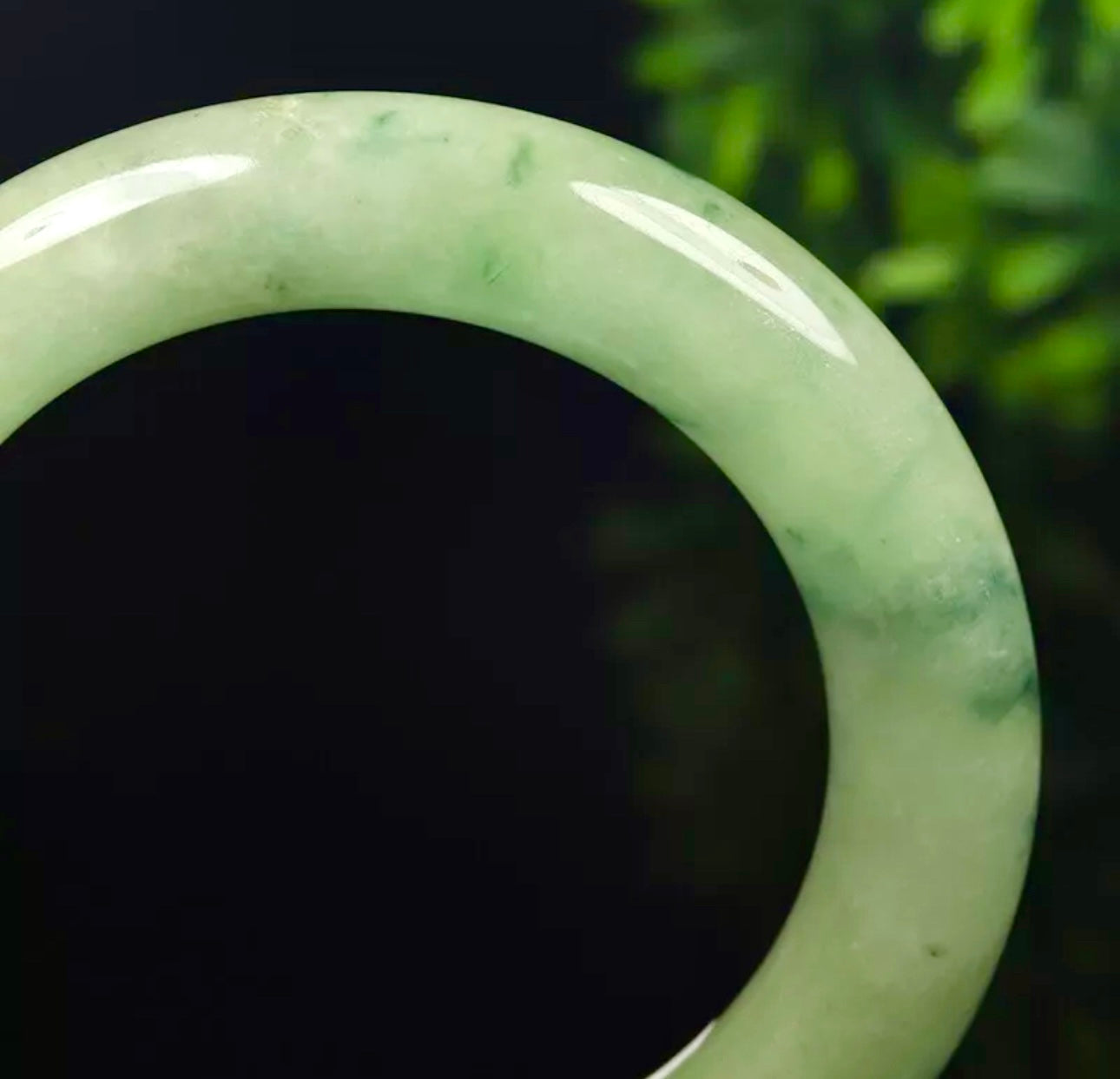 VINTAGE Large Jadeite Green Jade Bane Size 60mm Round Princess Chunky Cut S245 - JazzyJewelbyAmina