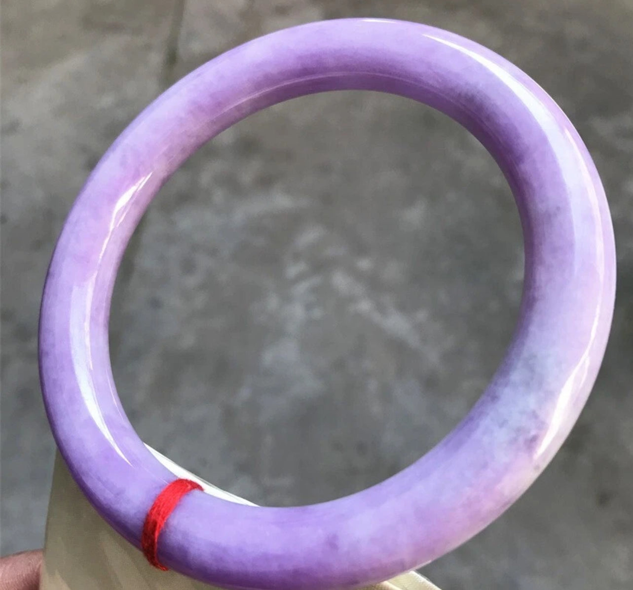 VINTAGE XXL Jadeite Deep Lavender Jade Bangle Size 74 mm Unique Fine Jade Piece U618