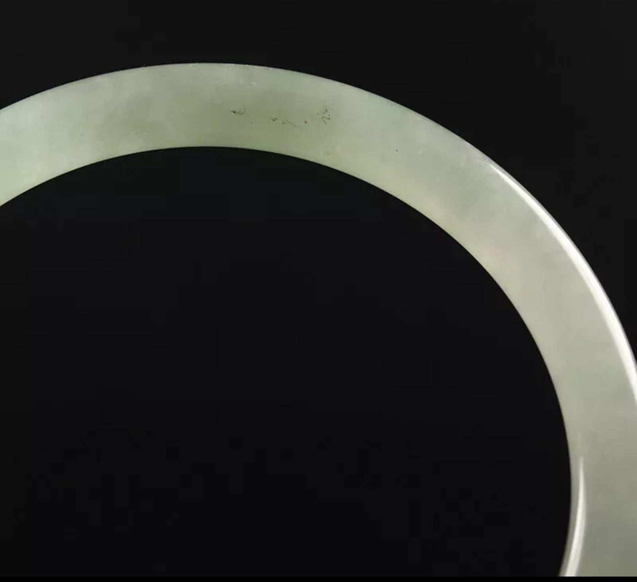 VINTAGE Medium Jadeite Green Jade Bangle Size 59mm Round Princess Thin Cut O485 - JazzyJewelbyAmina