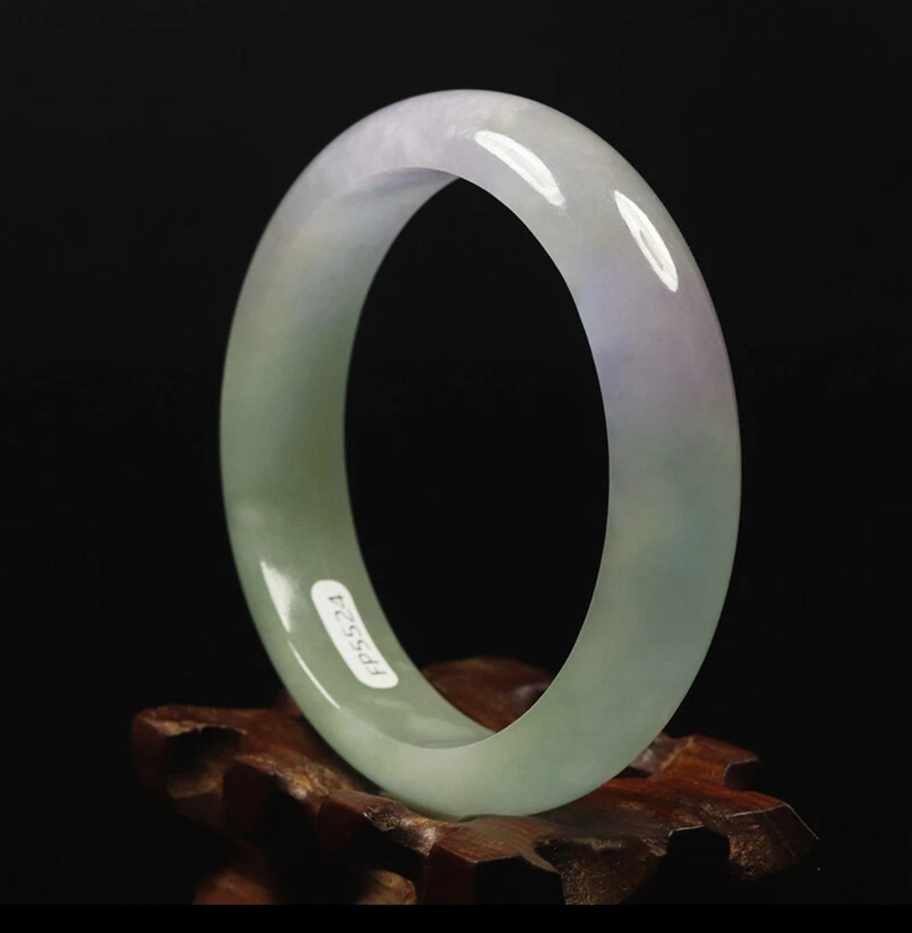 VINTAGE Medium Jadeite Green Jade Bangle Size 59 MM Unique Icy Jade G101 - JazzyJewelbyAmina