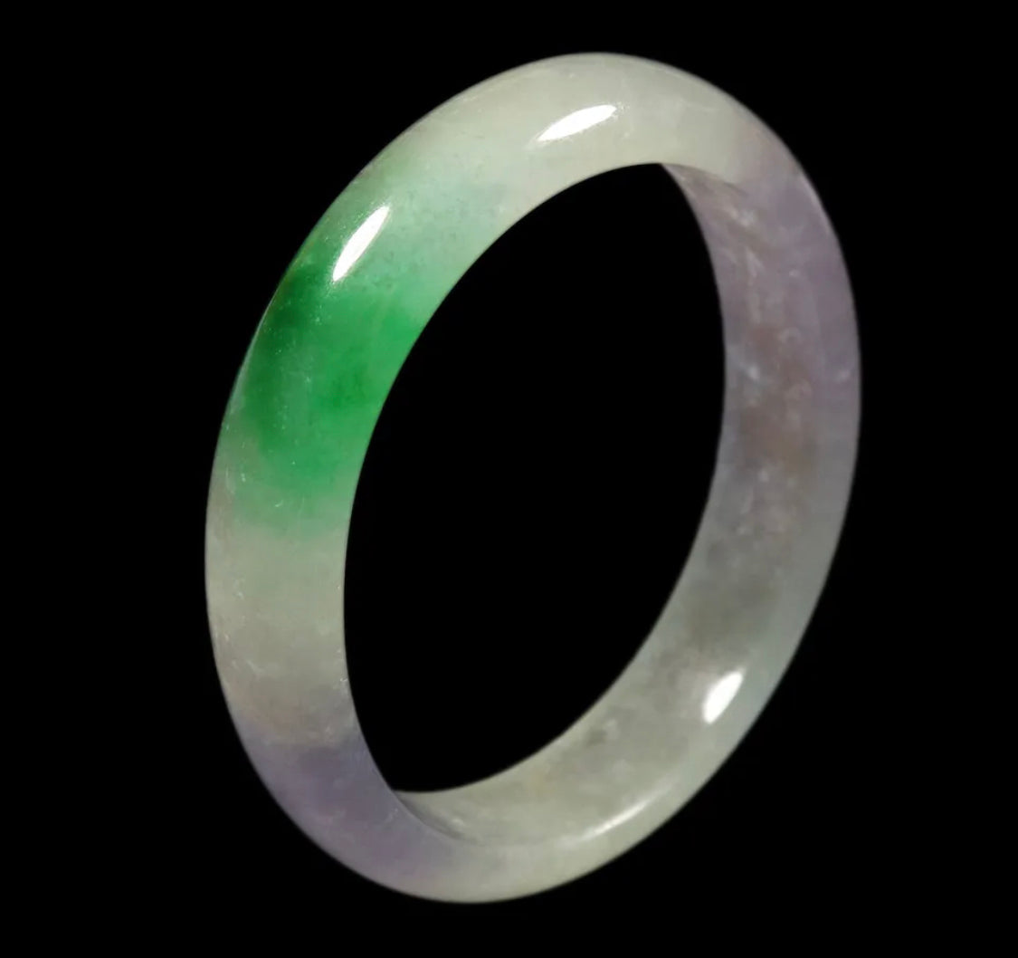 VINTAGE Small Jadeite Lavender/Green Jade Bangle from Burma - Size 55mm S967 - JazzyJewelbyAmina