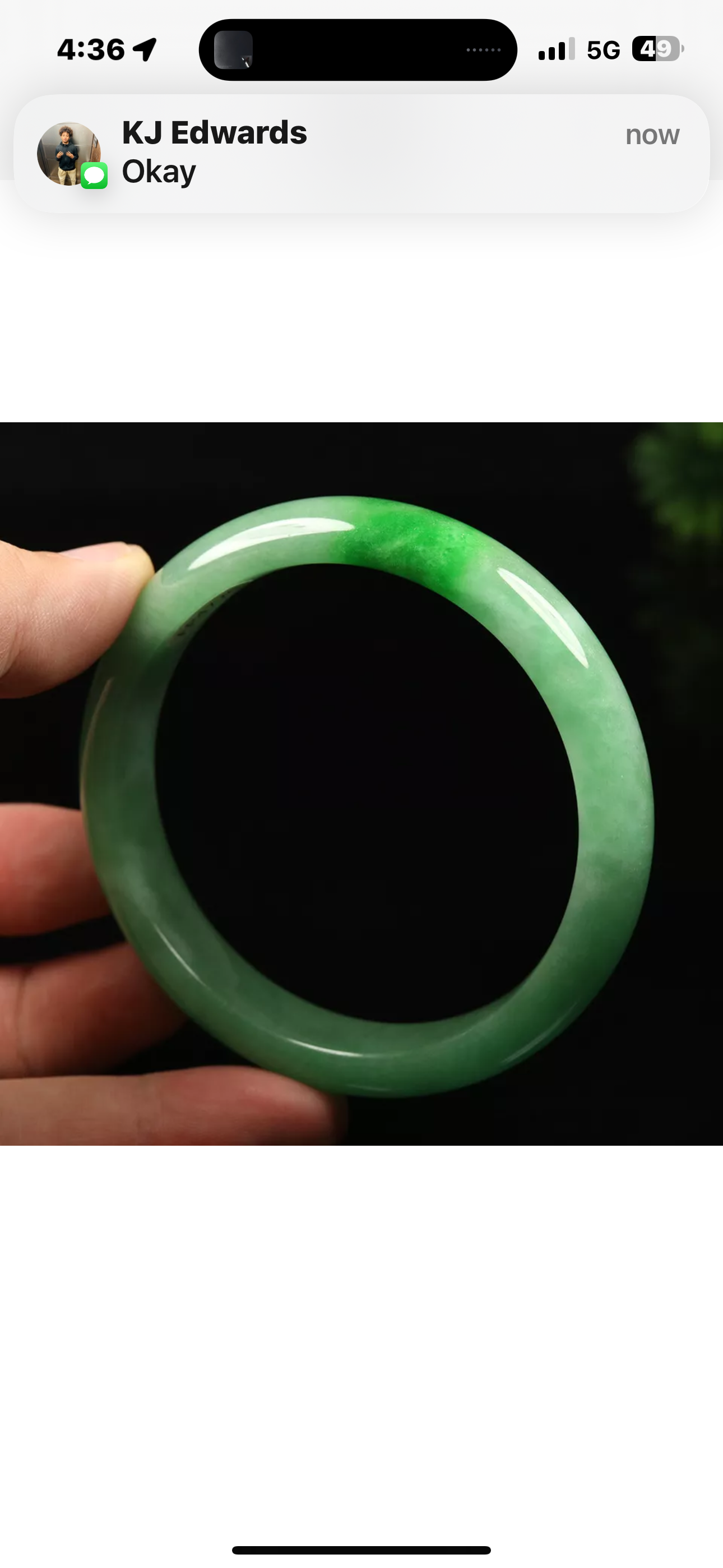 VINTAGE XL Jadeite Green Jade Bangle Size 64mm S593 - JazzyJewelbyAmina