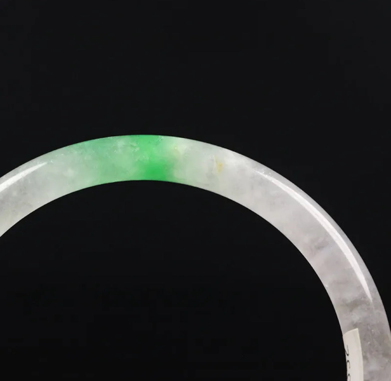 VINTAGE Medium Green/White Icy Jade Round Princess Cut Size 58mm M757 - JazzyJewelbyAmina