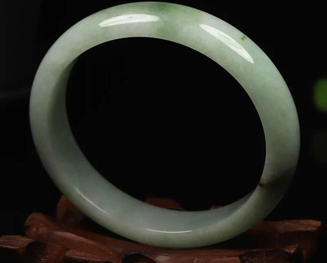 VINTAGE X-Small Jadeite Green Jade Bangle Certified Size 53.5 mm J229 (Oval Jade) - JazzyJewelbyAmina
