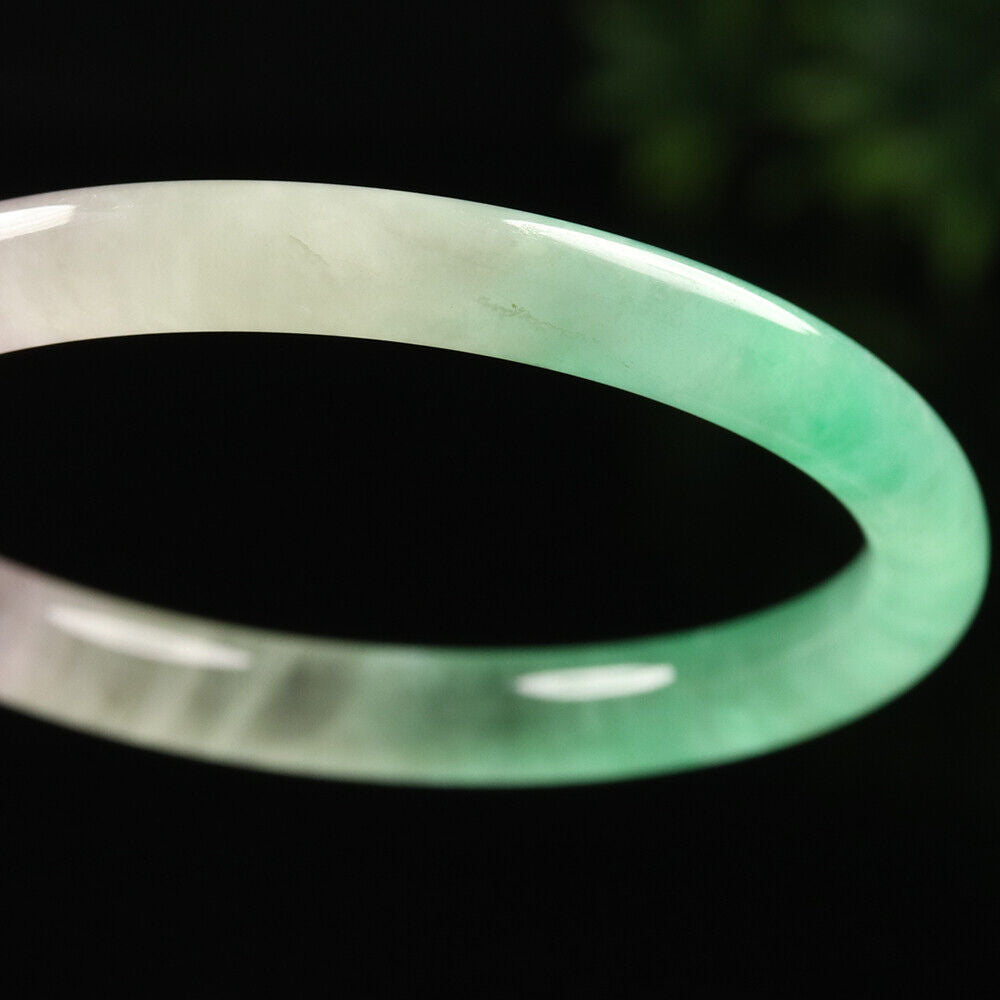 VINTAGE Small Jadeite Green/Lavender Jade Bangle Size 56 MM Round Princess Cut G093 - JazzyJewelbyAmina