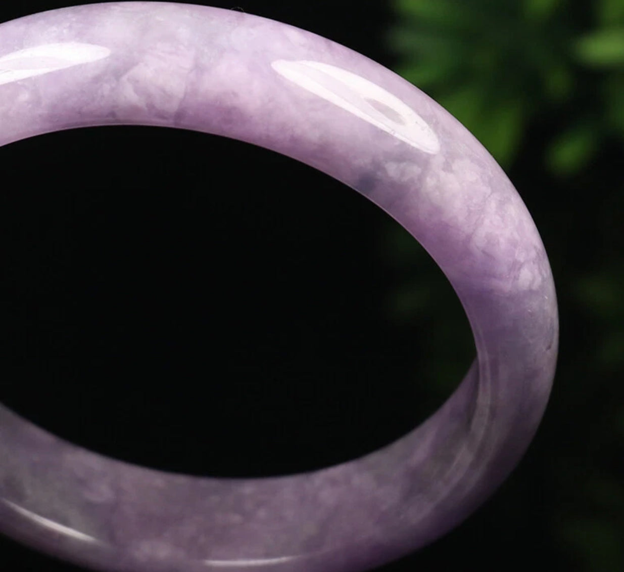 VINTAGE Medium Jadeite Lavender Jade Bangle Size 57 MM Rich Lavender Jade Shade G703 - JazzyJewelbyAmina