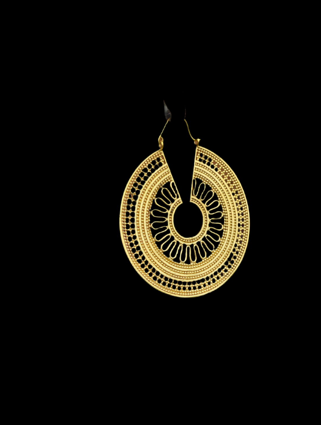 BOHO Gold Brass Round Disk Earrings - Large - JazzyJewelbyAmina