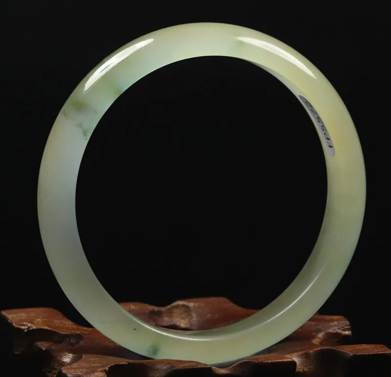 VINTAGE Medium Jadeite Green Jade Bangle from Burma - Size 58mm Icy Flower Green Jade! M197 - JazzyJewelbyAmina