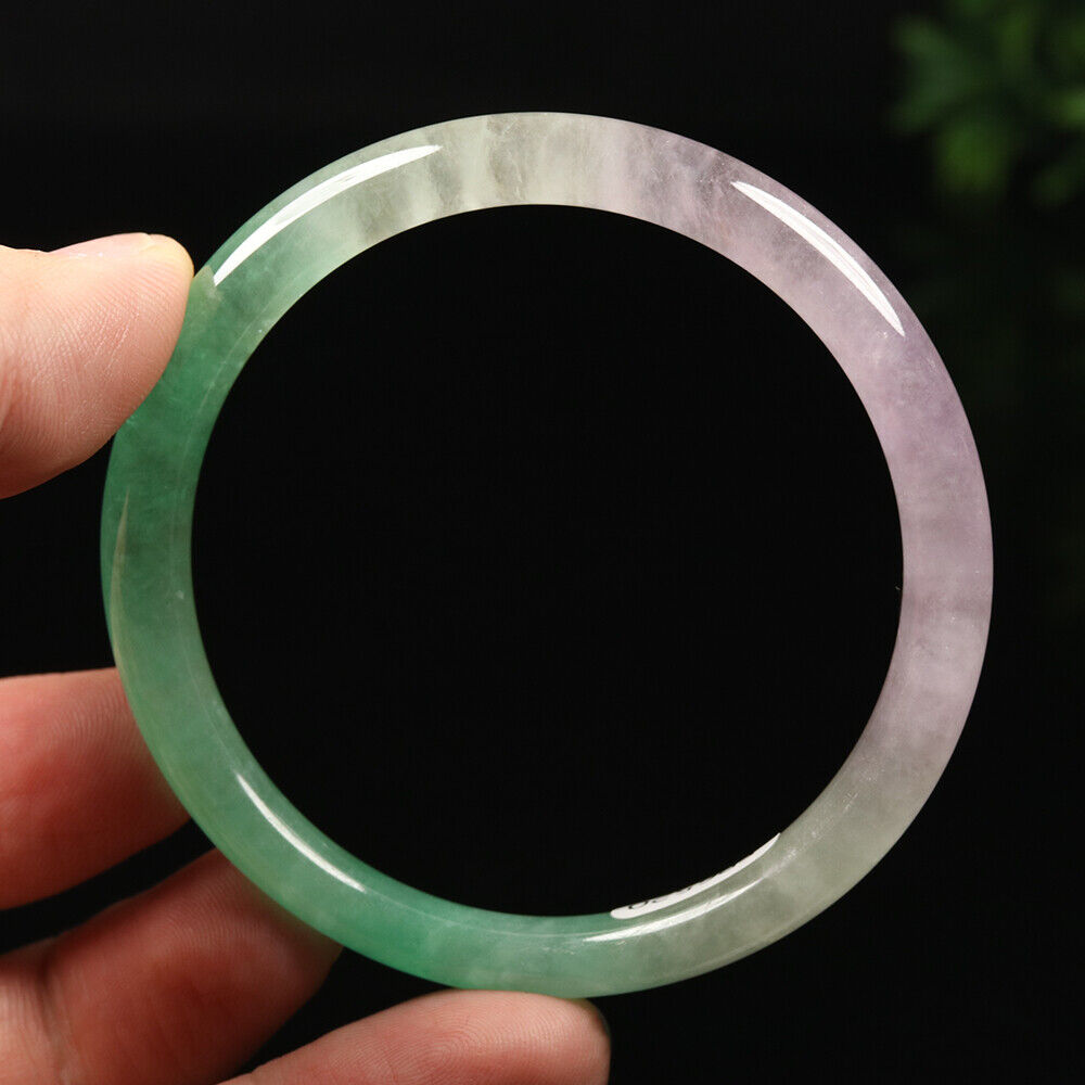 VINTAGE Small Jadeite Green/Lavender Jade Bangle Size 56 MM Round Princess Cut G093 - JazzyJewelbyAmina