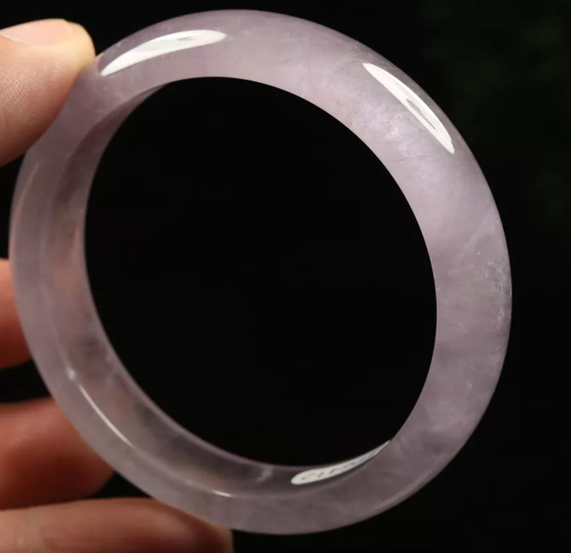 VINTAGE Small Jadeite Lavender Icy Jade Bangle Size 55mm S877 - JazzyJewelbyAmina
