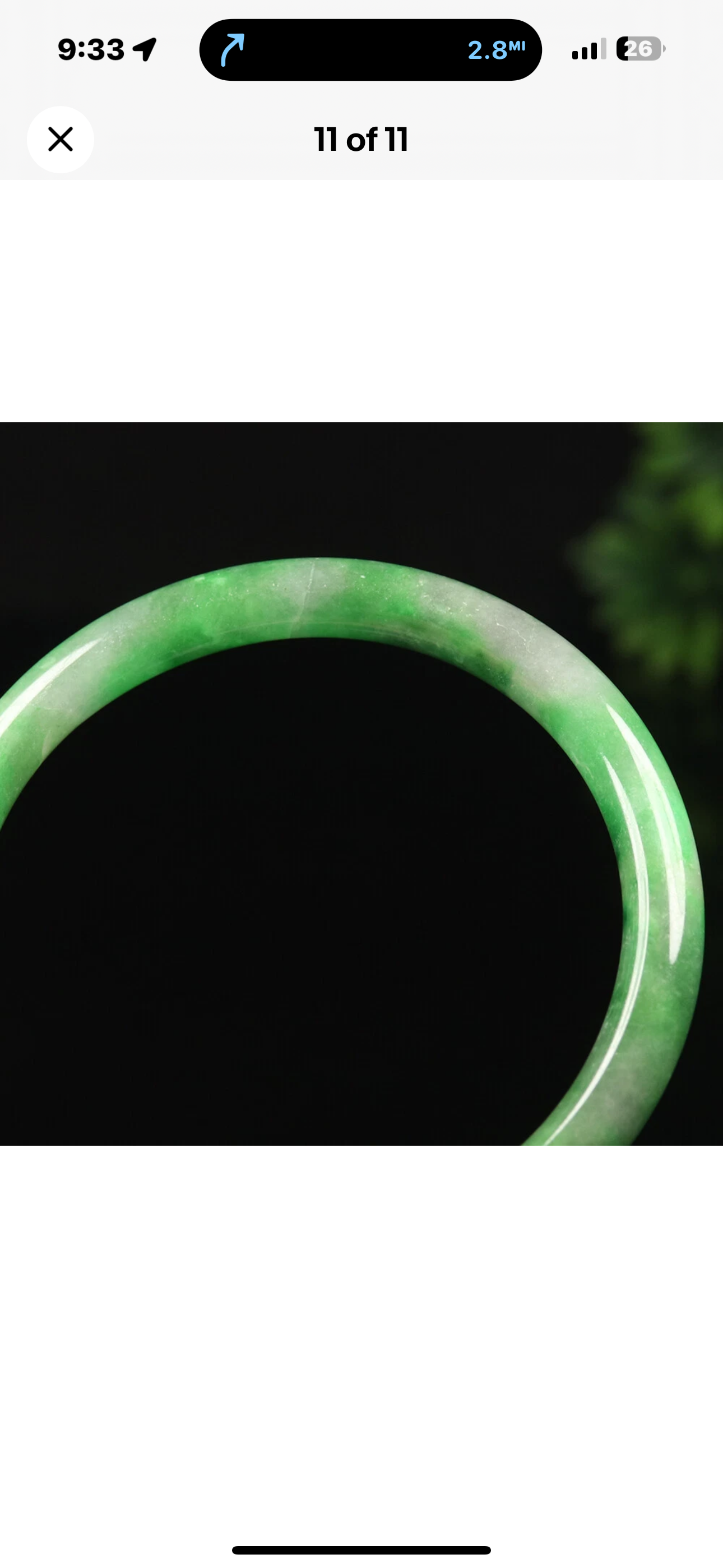 VINTAGE Medium Jadeite Green Jade Bangle Size 59mm Round Princess Cut Imperial Green Jade U3141