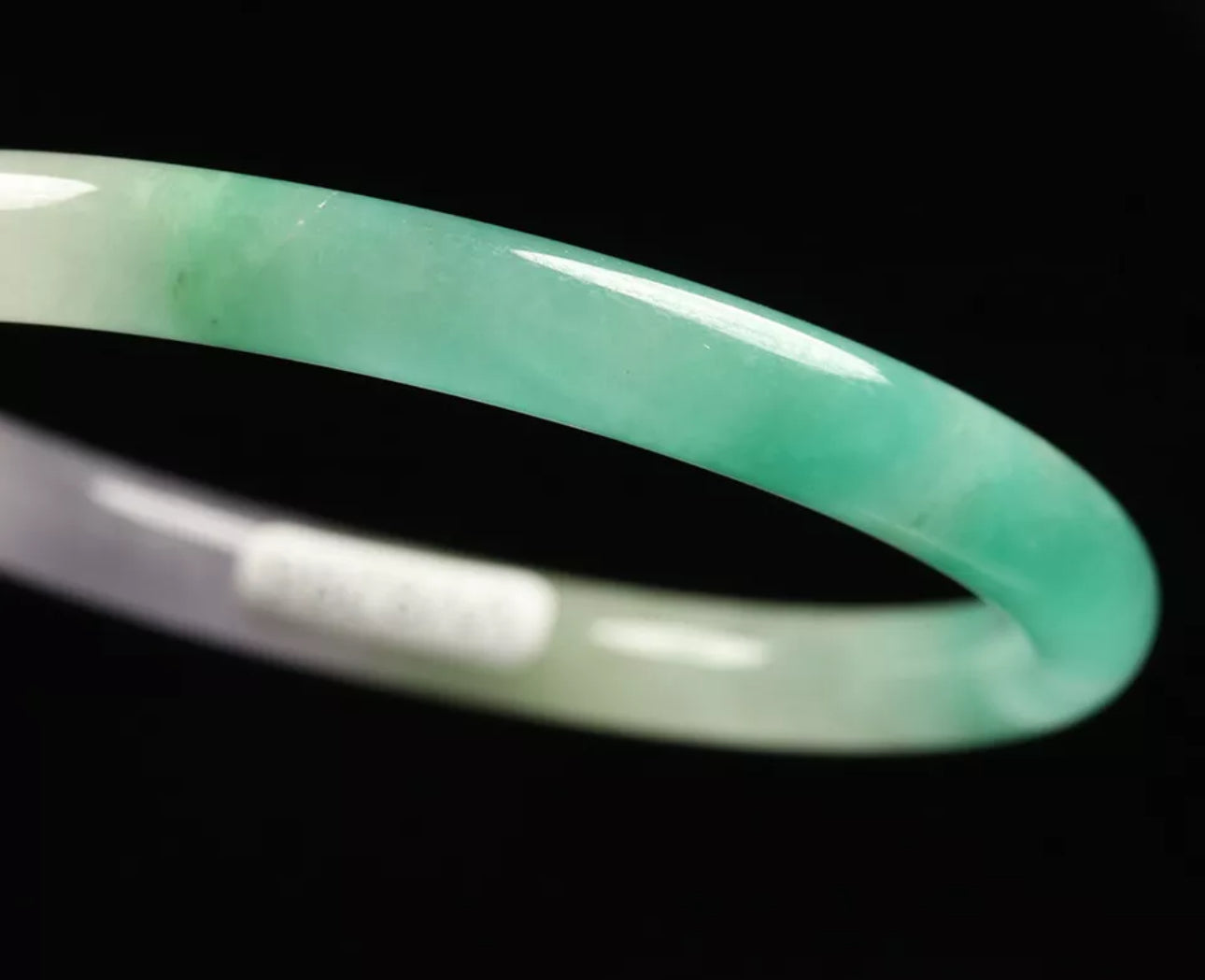 VINTAGE XS Jadeite Green/Lavender Icy Jade Bangle Size 54mm Round Princess Cut G286 - JazzyJewelbyAmina