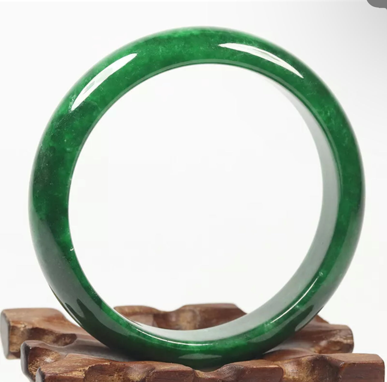 VINTAGE Small Jadeite Dark Green Jade Bangle Size 56mm L799 - JazzyJewelbyAmina