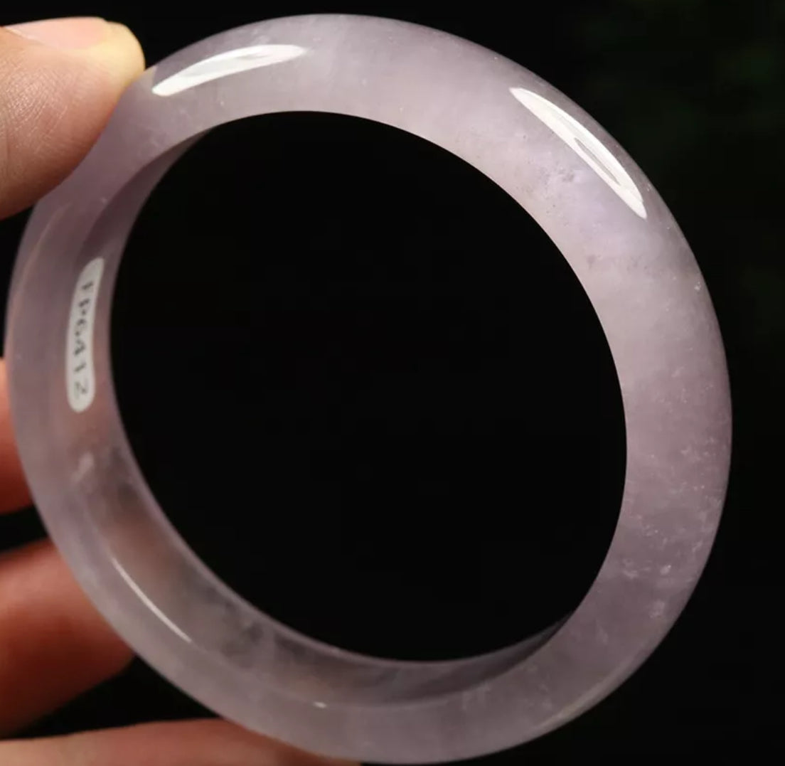 VINTAGE Small Jadeite Lavender Icy Jade Bangle Size 55mm S877 - JazzyJewelbyAmina