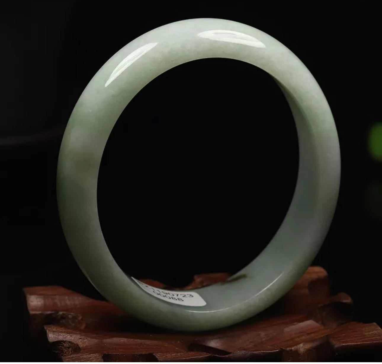 VINTAGE X-Small Jadeite Green Jade Bangle Certified Size 53.5 mm J229 (Oval Jade) - JazzyJewelbyAmina