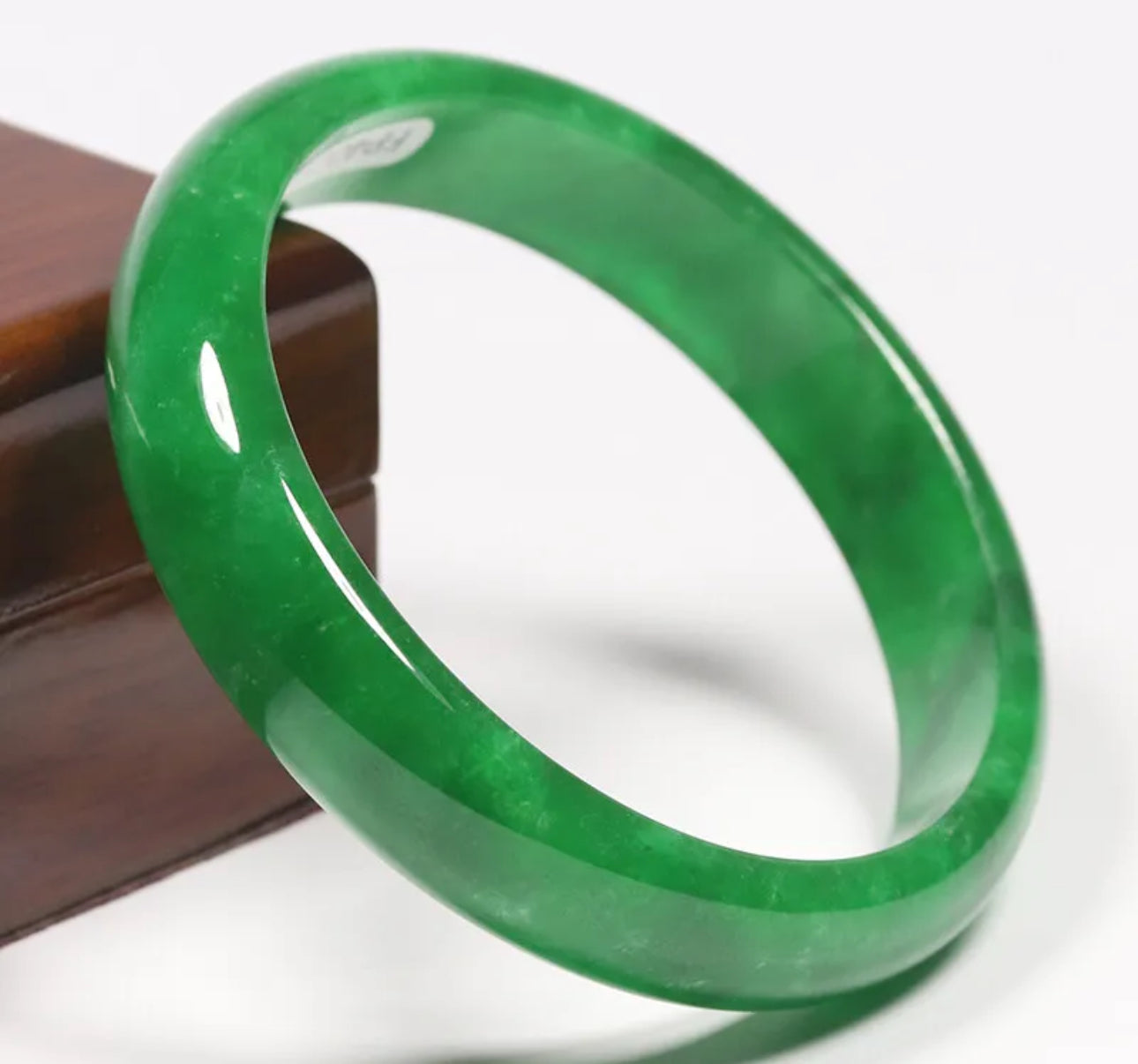 VINTAGE Medium Jadeite Green Jade Bangle Size 58mm A207 Bright Emerald Green! - JazzyJewelbyAmina