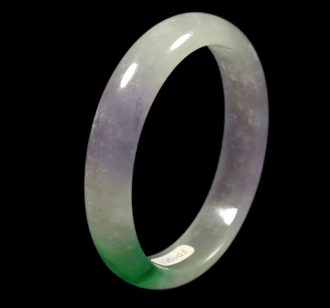 VINTAGE Small Jadeite Lavender/Green Jade Bangle from Burma - Size 55mm S967 - JazzyJewelbyAmina