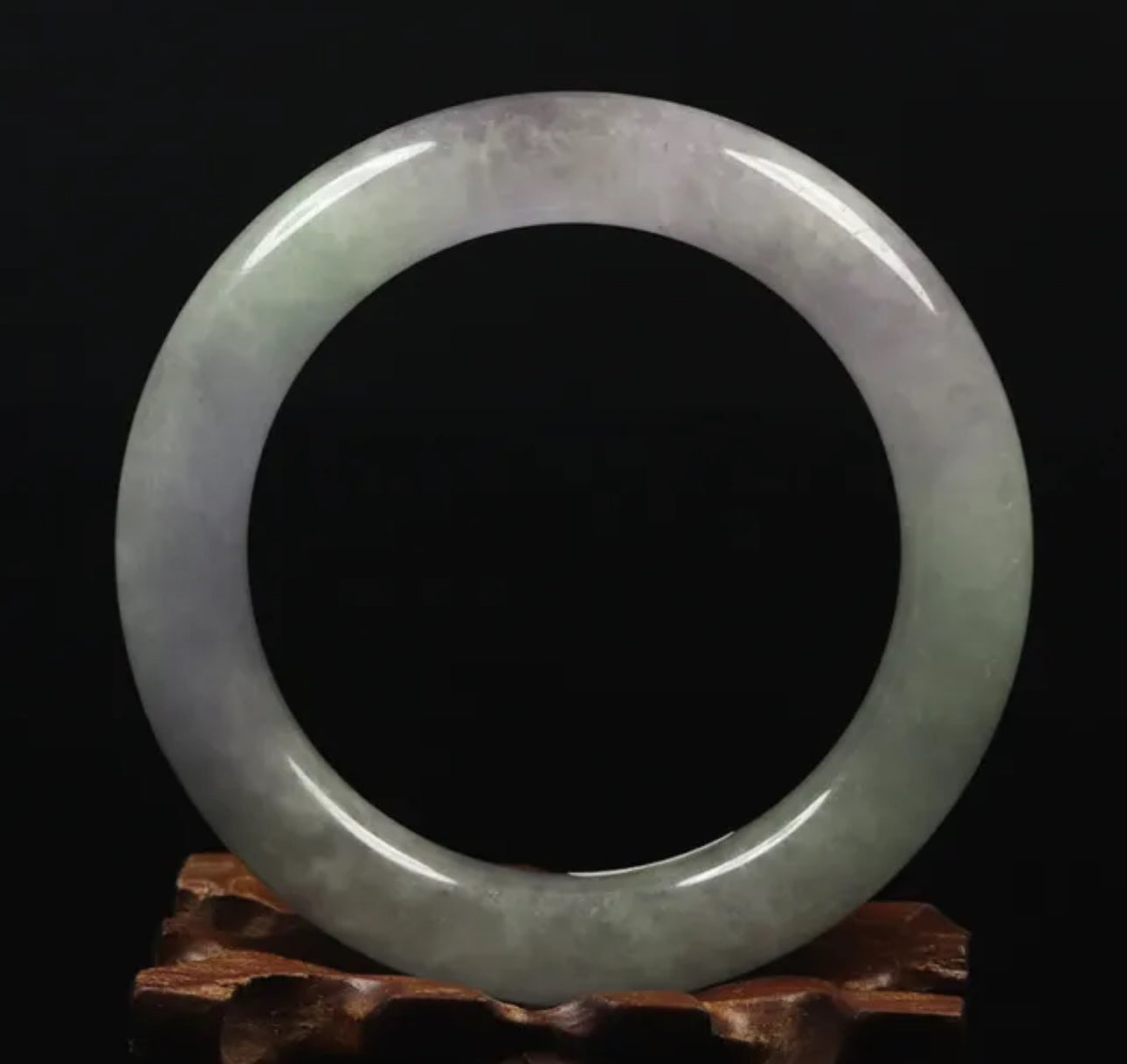 VINTAGE Small Jade Green Jade Bangle Size 56mm Round Princess Cut Chunky A661 - JazzyJewelbyAmina