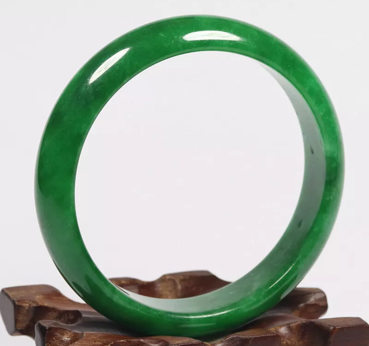 VINTAGE Medium Jadeite Green Jade Bangle Size 59mm A179 Emerald Green Jade! - JazzyJewelbyAmina
