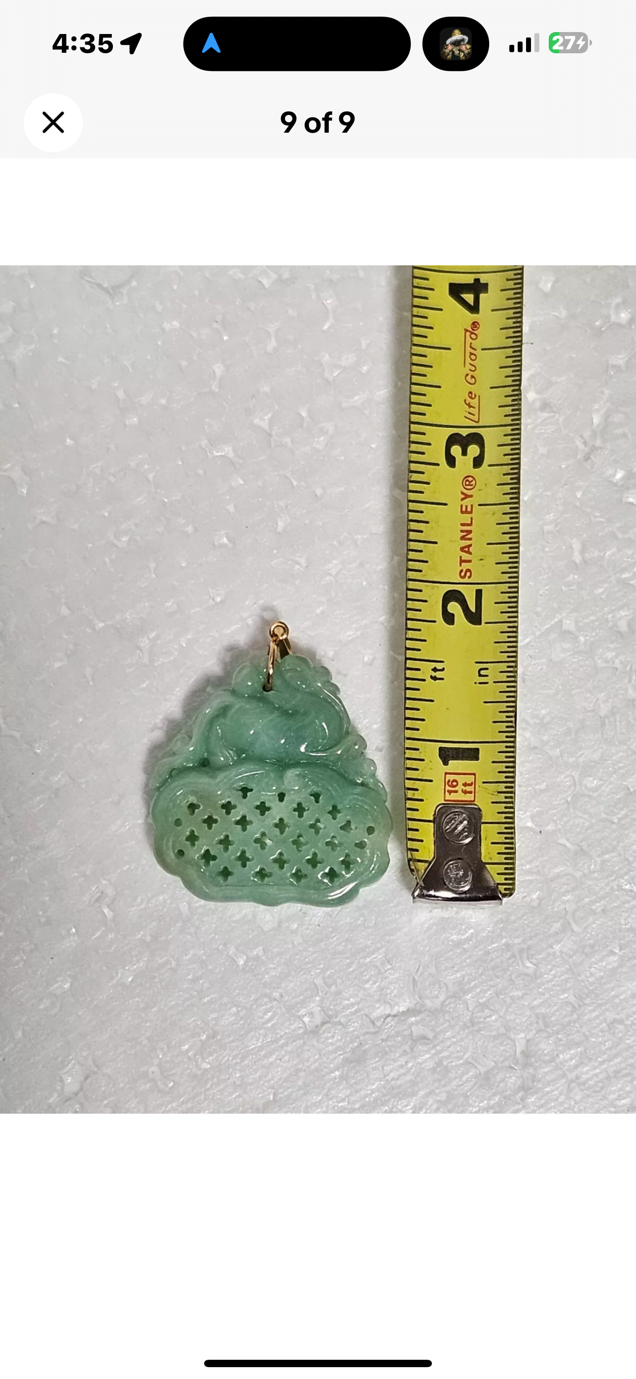 VINTAGE Jade Green 14K Solid Gold Bail - Pixiu Dragon Unique Fine Gold Jade - JazzyJewelbyAmina