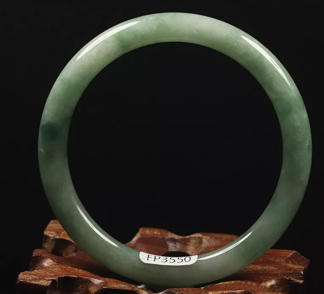 VINTAGE Small Jadeite Green Jade Bangle Size 55mm Round Princess Cut L153 - JazzyJewelbyAmina
